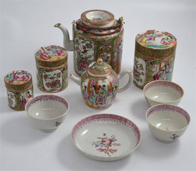 Lot 121 - A quantity of pottery and porcelain including a Derby bisque figure, pair of Carltonware vases, six