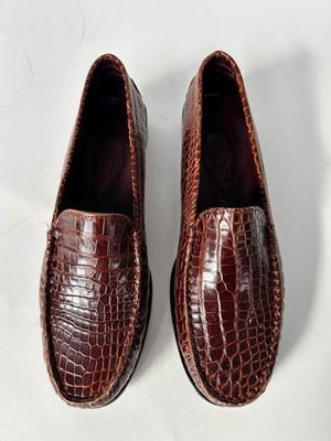 Lot 1015 - Pair of Tod's Alligator Type Driving Loafers,...