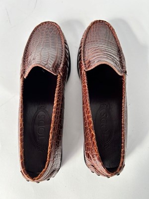 Lot 1015 - Pair of Tod's Alligator Type Driving Loafers,...