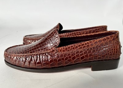 Lot 1015 - Pair of Tod's Alligator Type Driving Loafers,...