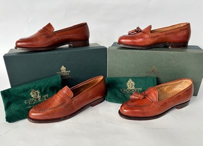 Lot 1018 - Two Pairs of Crockett & Jones Chestnut Brown...