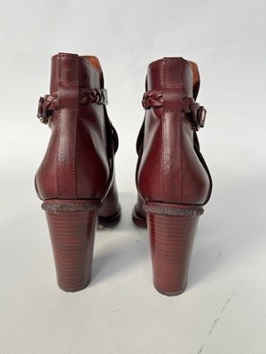 Lot 1017 - Pair of Mulberry Burgundy Red Leather Heeled...