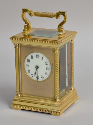 Lot 291 - A French Brass Carriage Timepiece, circa 1900,...