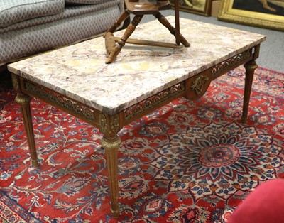 Lot 1330 - A 20th Century French Marble Top Coffee Table,...