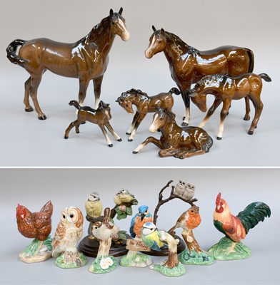 Lot 367 - Beswick Horses and Foals, brown gloss,...