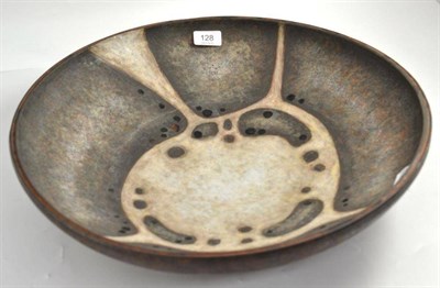 Lot 128 - A Swedish coloured stoneware dish by Mari Simmulson and another large Swedish stoneware bowl