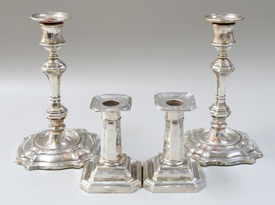 Lot 132 - A Pair of George V Silver Candlesticks, by...