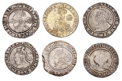 Lot 43 - 6x Elizabeth I, Sixpences, third, fourth,...