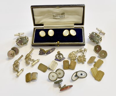 Lot 188 - A Collection of Cufflinks, mainly silver and...