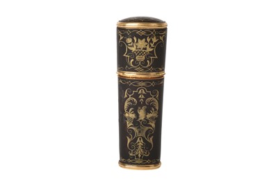 Lot 2055 - An Italian Gold and Tortoiseshell Cased Etui