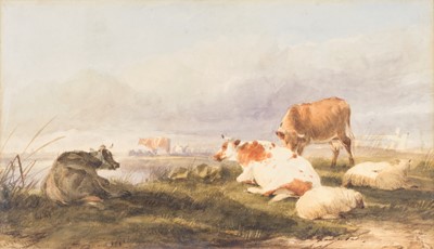 Lot 1013 - Thomas Sidney Cooper RA (1803-1902) Cattle and...