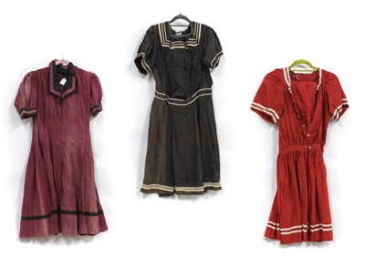 Lot 2168 - Three Edwardian Two Piece Cotton Bathing Suits,...