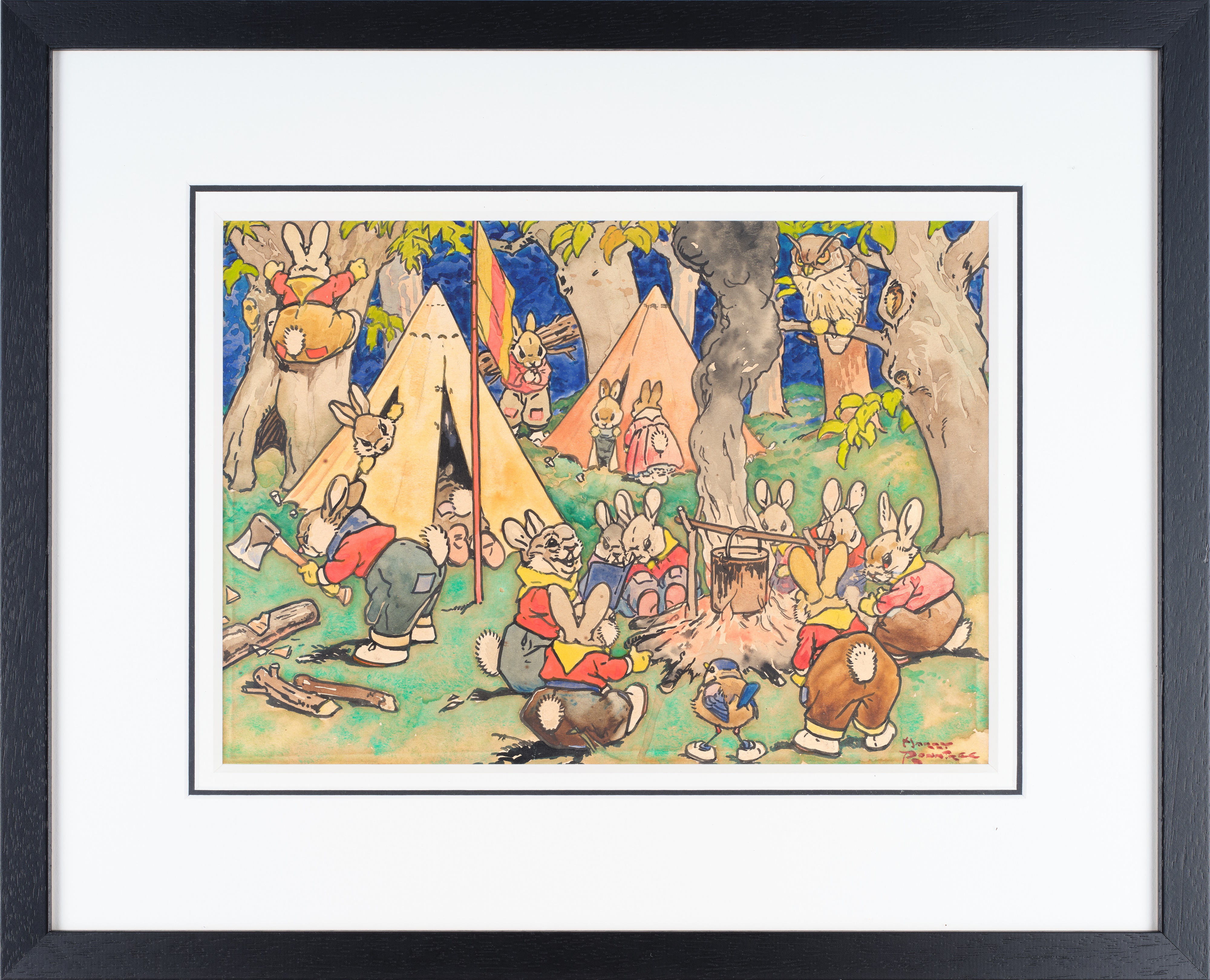 Lot 1000 - Harry Rountree (1878-1950) Bunny's campsite