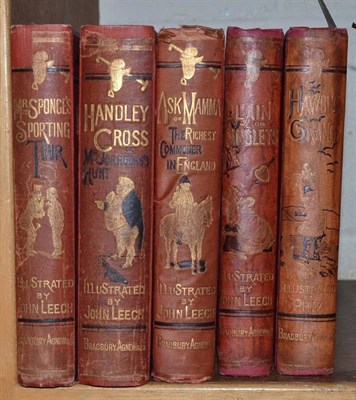 Lot 141 - Surtees, - Five 19th century sporting novels - Mr Sponge's Sporting Tour; Hawbuck Grange;...