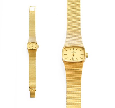 Lot 180 - A Lady's 9 Carat Gold Omega Wristwatch, manual...