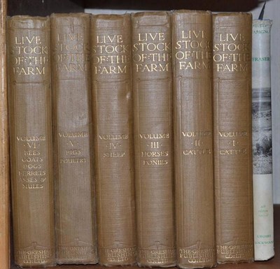 Lot 142 - Six volumes of Livestock of the Farm by Professor C Bryner Jones, London 1919 and Sheep Farming...