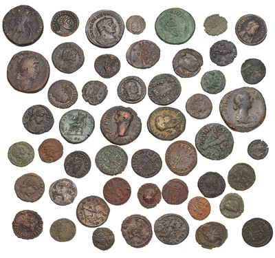 Lot 10 - Mixed Roman Imperial Bronze Coinage; 50 coins,...