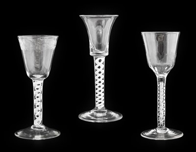 Lot 521 - A Wine Glass, circa 1750, the rounded funnel...