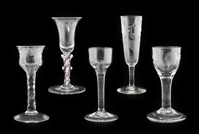 Lot 522 - A Wine Glass, circa 1750, the semi-fluted ogee...