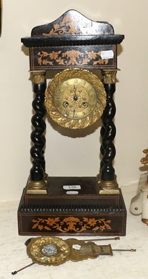 Lot 105 - A French Portico Mantel Clock, late 19th...