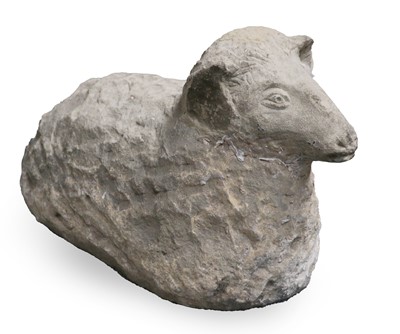 Lot 1281 - A Carved Stone Model of a Recumbent Sheep,...