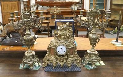 Lot 1381 - A Gilt Metal Imperial Striking Mantel Clock,...