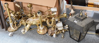 Lot 405 - Various Brass and Gilt Metal Candelabra,...