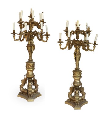 Lot 624 - A Pair of French Gilt Bronze Thirteen-Light...