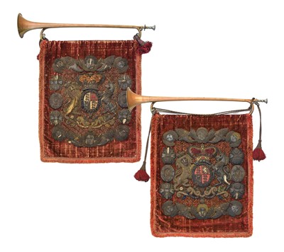 Lot 644 - A Pair of Ceremonial Trumpet Banners,...