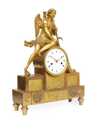 Lot 679 - A French Ormolu Striking Mantel Clock, signed...