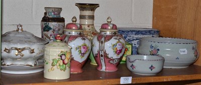 Lot 150 - Pair of Noritake vases, Japanese preserve jars etc