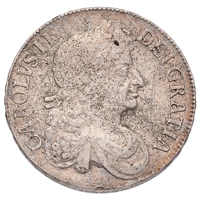 Lot 56 - Charles II, Crown 1673, V.QVINTO, third draped...