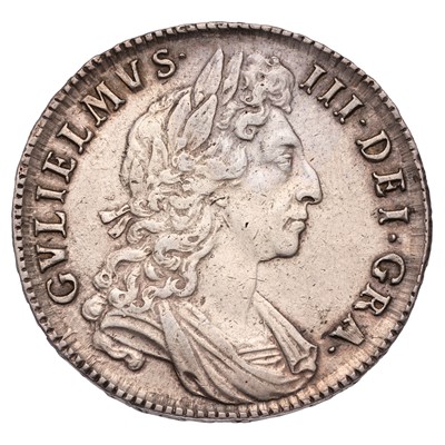 Lot 64 - William III, Halfcrown 1698, DECIMO, first...