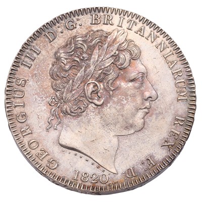 Lot 80 - George III, Crown 1820 LX (Bull 2016, ESC 219,...