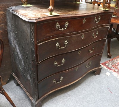 Lot 1510 - A George III Mahogany Serpentine Chest of Four...