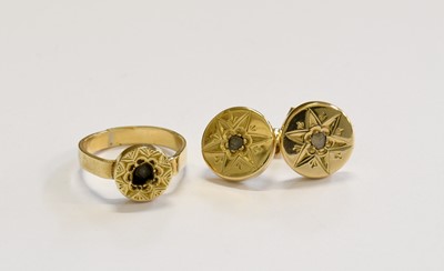 Lot 227 - A Diamond Ring and Earring Suite, the ring of...