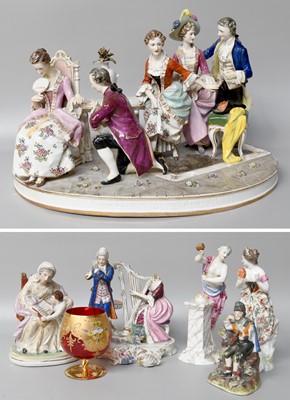 Lot 340 - A German Porcelain Figure Group, early 20th...