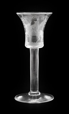 Lot 524 - A "Williamite" Wine Glass, the flared bucket...