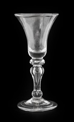 Lot 513 - A Baluster Wine Glass, circa 1740, the...