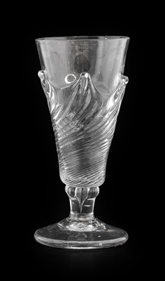 Lot 514 - A Flammiform Short Ale Glass, circa 1740, the...