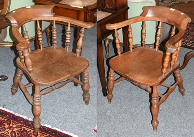 Lot 1391 - Two Smokers Bow Chairs, one oak and one elm