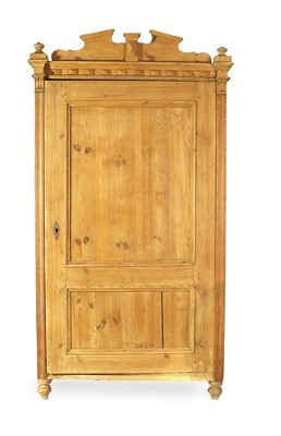 Lot 1230 - A Continental Pine Wardrobe, late 19th century,...