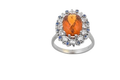 Lot 2261 - A Citrine, Sapphire and Diamond Cluster Ring...