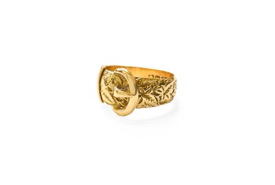 Lot 458 - An 18 Carat Gold Ring, of buckle form, finger...