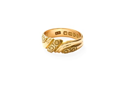 Lot 496 - An 18 Carat Gold Ring, formed of two...