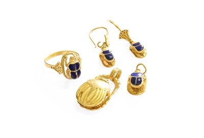 Lot 31 - A Small Quantity of Scarab Jewellery,...