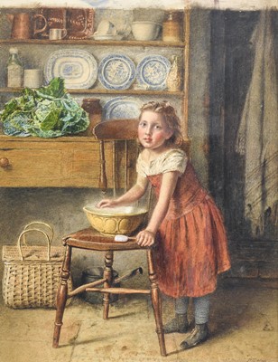 Lot 536 - P Dolan (19th Century) The little kitchen...