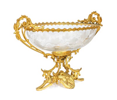 Lot 640 - A French Gilt-Metal-Mounted Glass Centrepiece,...