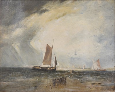 Lot 1192 - English School (19th century) Seascape Oil on...