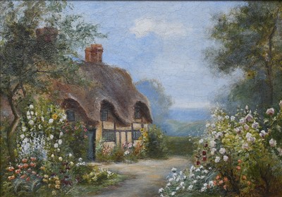 Lot 1063 - Eva Walbourn (1872-1927) Thatched cottage with...